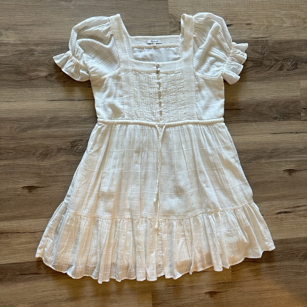 Madewell Puff Sleeve Drawstring Dress